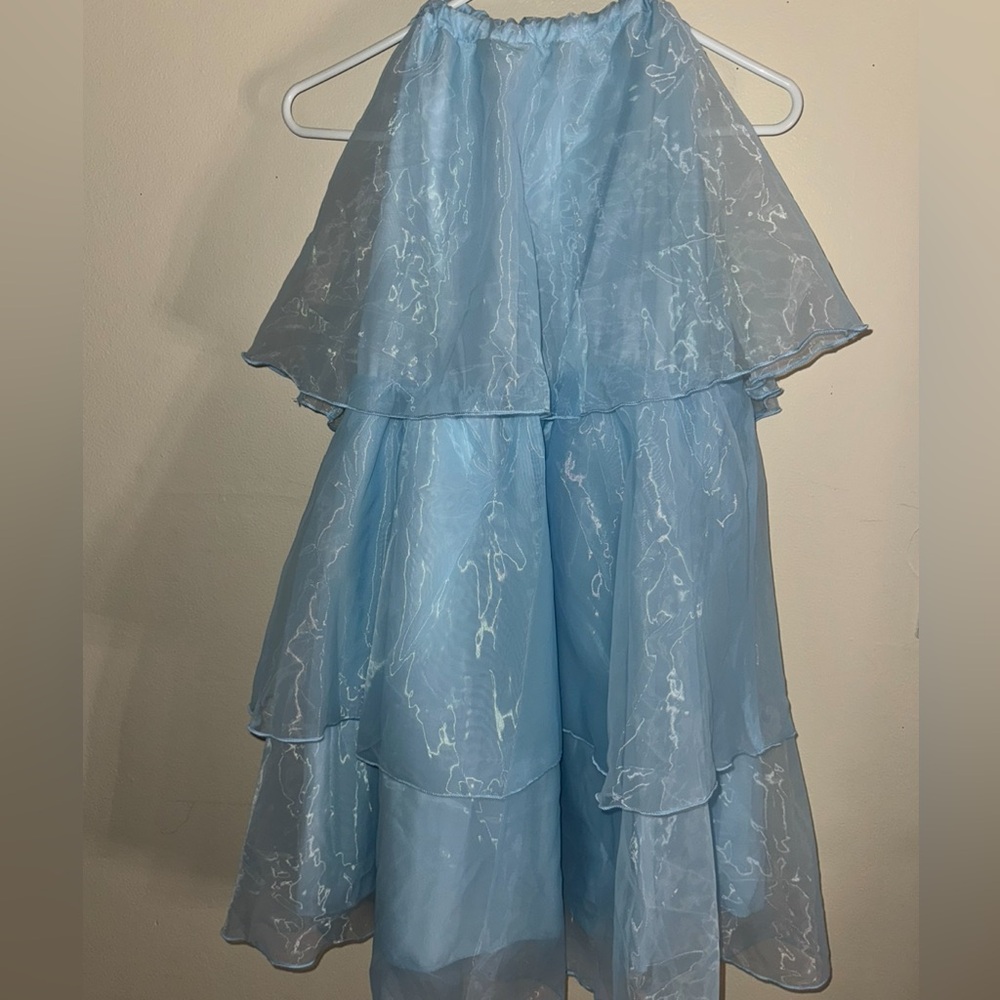 SHEIN Elegant Light Blue Layered Kids Dress - Picture 7 of 7